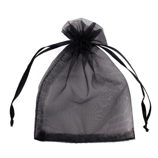 50Pcs/lot 7x9 9x12 10x15 13x18CM Organza Bags Jewelry Bag Wedding Party Decoration Drawable Bags Gift Pouches Jewelry Packaging
