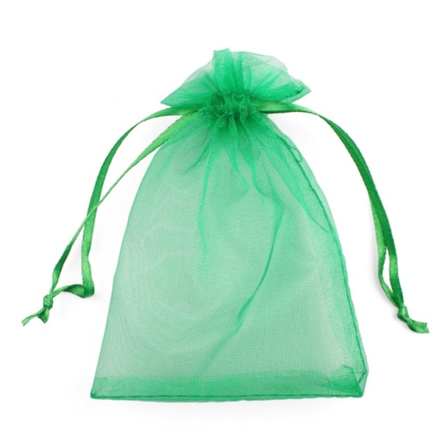 50Pcs/lot 7x9 9x12 10x15 13x18CM Organza Bags Jewelry Bag Wedding Party Decoration Drawable Bags Gift Pouches Jewelry Packaging