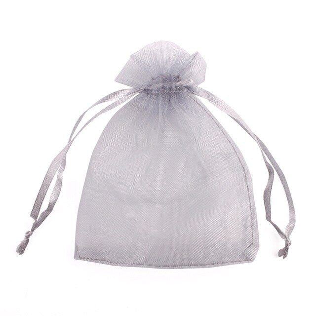 50Pcs/lot 7x9 9x12 10x15 13x18CM Organza Bags Jewelry Bag Wedding Party Decoration Drawable Bags Gift Pouches Jewelry Packaging