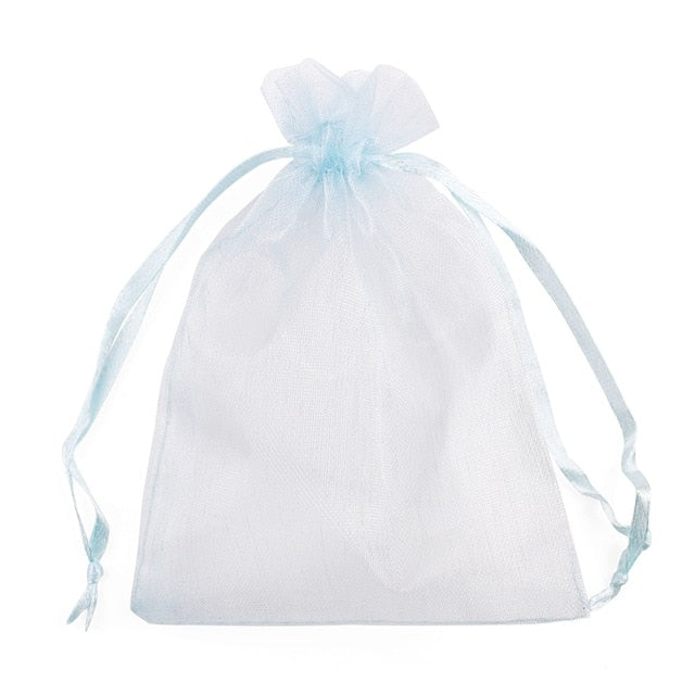 50Pcs/lot 7x9 9x12 10x15 13x18CM Organza Bags Jewelry Bag Wedding Party Decoration Drawable Bags Gift Pouches Jewelry Packaging