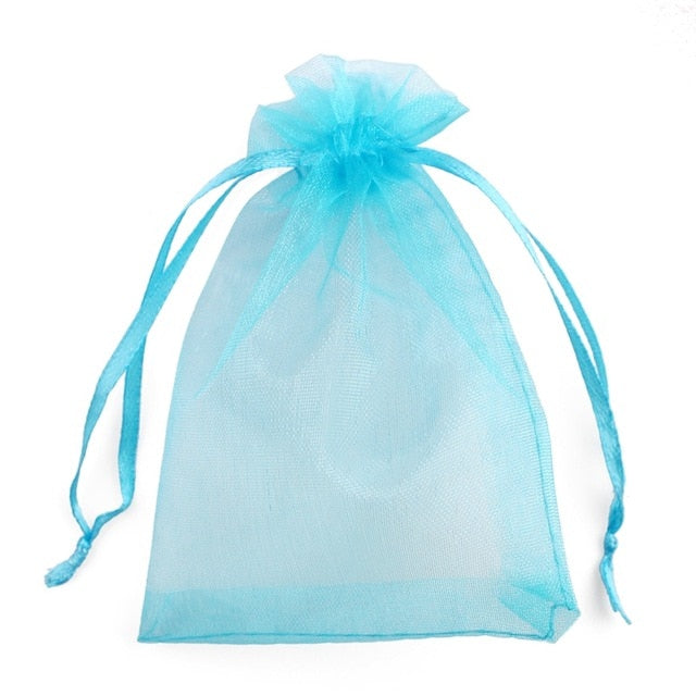 50Pcs/lot 7x9 9x12 10x15 13x18CM Organza Bags Jewelry Bag Wedding Party Decoration Drawable Bags Gift Pouches Jewelry Packaging