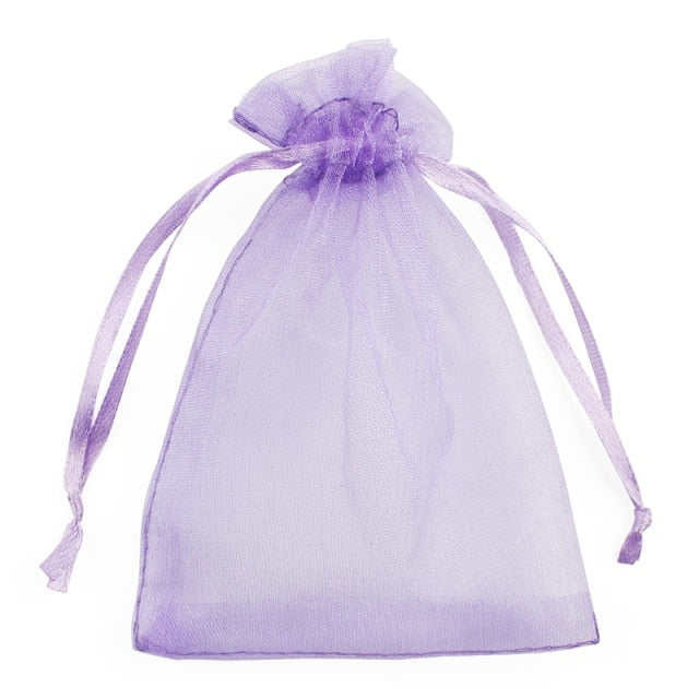 50Pcs/lot 7x9 9x12 10x15 13x18CM Organza Bags Jewelry Bag Wedding Party Decoration Drawable Bags Gift Pouches Jewelry Packaging