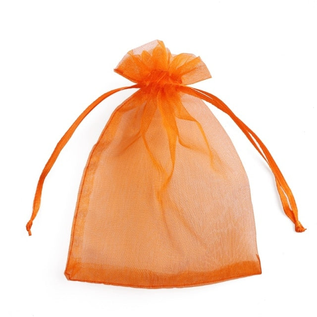 50Pcs/lot 7x9 9x12 10x15 13x18CM Organza Bags Jewelry Bag Wedding Party Decoration Drawable Bags Gift Pouches Jewelry Packaging