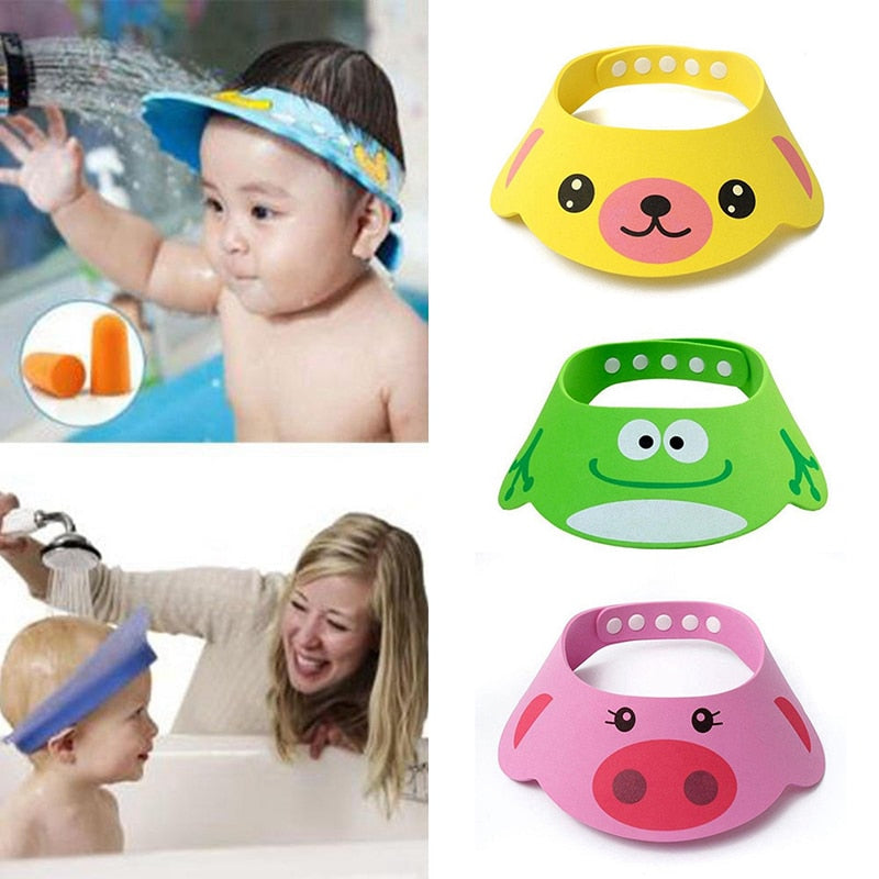 New Kids Bath Visor Hat,Adjustable Baby Shower Cap Protect Shampoo, Hair Wash Shield for Children Infant Waterproof Cap