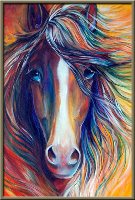 5D Diamond Painting Animals Horse Diamond Mosaic Tiger Lion DIY Full Round Diamond Embroidery Cross Stitch  Rhinestone Art