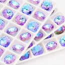 Blue Rose Mixed Round Crystal K9 Glass Rhinestones Applique Fancy Stones for Craft Glue Christmas Clothing Garment Decoration