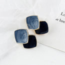 AENSOA Korean Blue Geometric Acrylic Resin Earrings Simple Round Square Circle Drop Dangle Earrings for Women Girl Party Jewelry