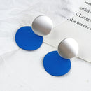 AENSOA Korean Blue Geometric Acrylic Resin Earrings Simple Round Square Circle Drop Dangle Earrings for Women Girl Party Jewelry