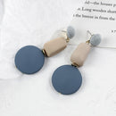 AENSOA Korean Blue Geometric Acrylic Resin Earrings Simple Round Square Circle Drop Dangle Earrings for Women Girl Party Jewelry