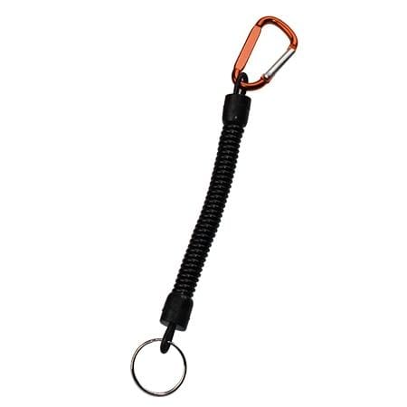 THEKUAI Fishing Lanyard Spring Rope Fishing Trackle Fishing Tools Fishing Rope with Camping Carabiner Secure Lock 1pcs 2020