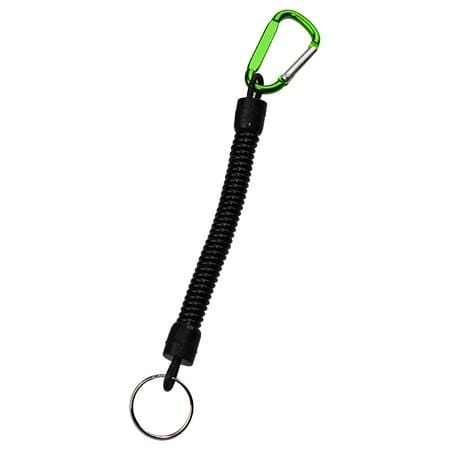 THEKUAI Fishing Lanyard Spring Rope Fishing Trackle Fishing Tools Fishing Rope with Camping Carabiner Secure Lock 1pcs 2020