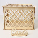 Wedding Card Boxes Wooden Box Wedding Supplies DIY Couple Deer Bird Flower Pattern Grid Business Card Wooden Box