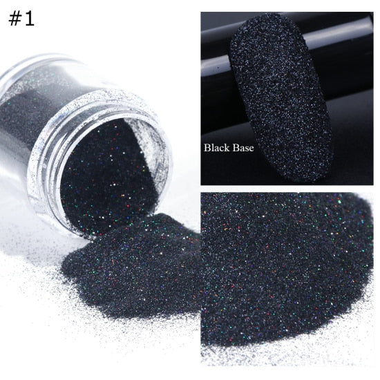 Black / White Nail Glitter Dipping Powder