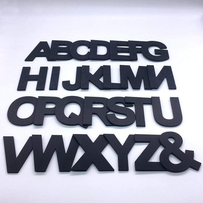 9cm/3.54" PVC Black Uppercase English Letters Interior Wall Garden Wedding Decorative Alphabet Environmentally Friendly Letters