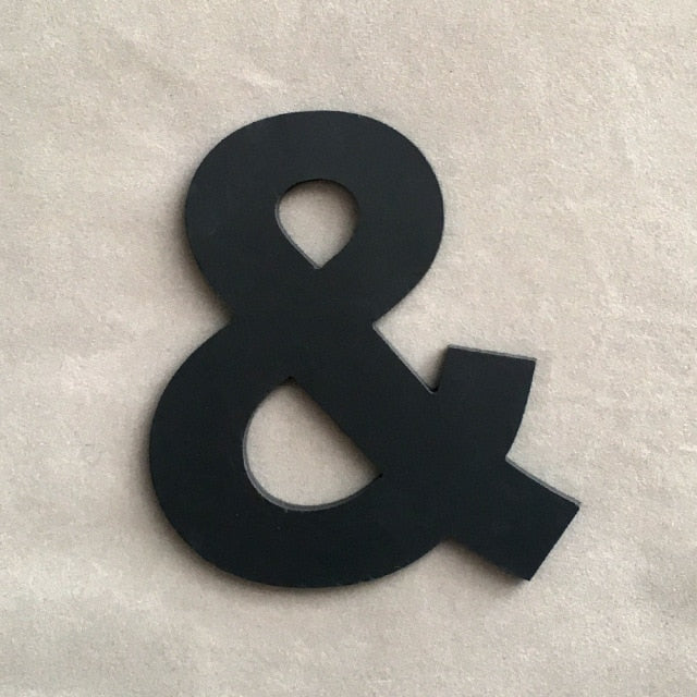 9cm/3.54" PVC Black Uppercase English Letters Interior Wall Garden Wedding Decorative Alphabet Environmentally Friendly Letters