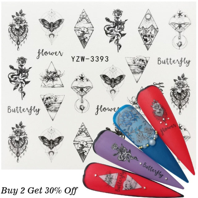 1 Sheet Russian text Nail Watermark Decals Sexy lips Middle finger Sexy girl Water Transfer Slider Russia Words Manicure Tattoos