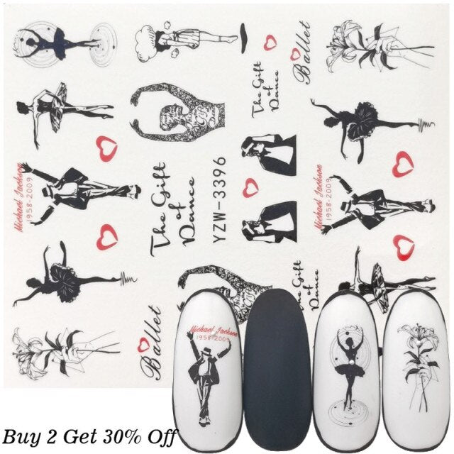 1 Sheet Russian text Nail Watermark Decals Sexy lips Middle finger Sexy girl Water Transfer Slider Russia Words Manicure Tattoos