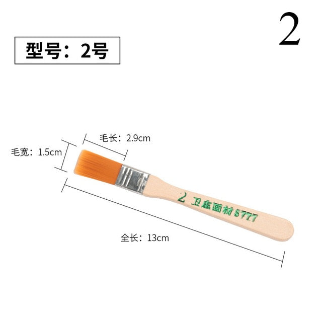 High Quality Nylon Paint Brush  Different Size Wooden Handle Watercolor Brushes For Acrylic Oil Painting School Art Supplies