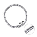 Jiayiqi 5-11 mm Men Chain Bracelet Stainless Steel Curb Cuban Link Chain Bangle for Male Women Hiphop Trendy Wrist Jewelry Gift