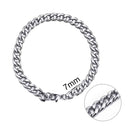 Jiayiqi 5-11 mm Men Chain Bracelet Stainless Steel Curb Cuban Link Chain Bangle for Male Women Hiphop Trendy Wrist Jewelry Gift