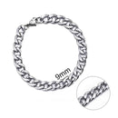 Jiayiqi 5-11 mm Men Chain Bracelet Stainless Steel Curb Cuban Link Chain Bangle for Male Women Hiphop Trendy Wrist Jewelry Gift
