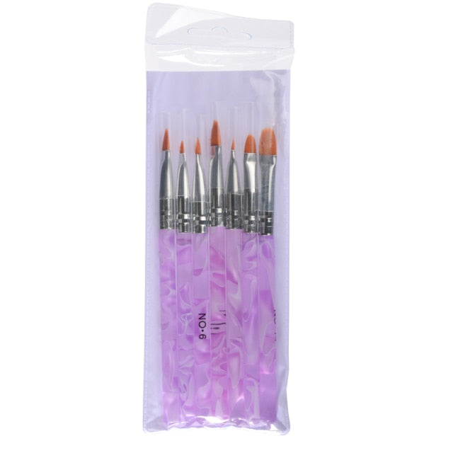 Nail Art Brush Set Manicure Tools Gradient Gel Nail Polish Builder Drawing Carving Ombre Brushes French Nail Design Painting Pen