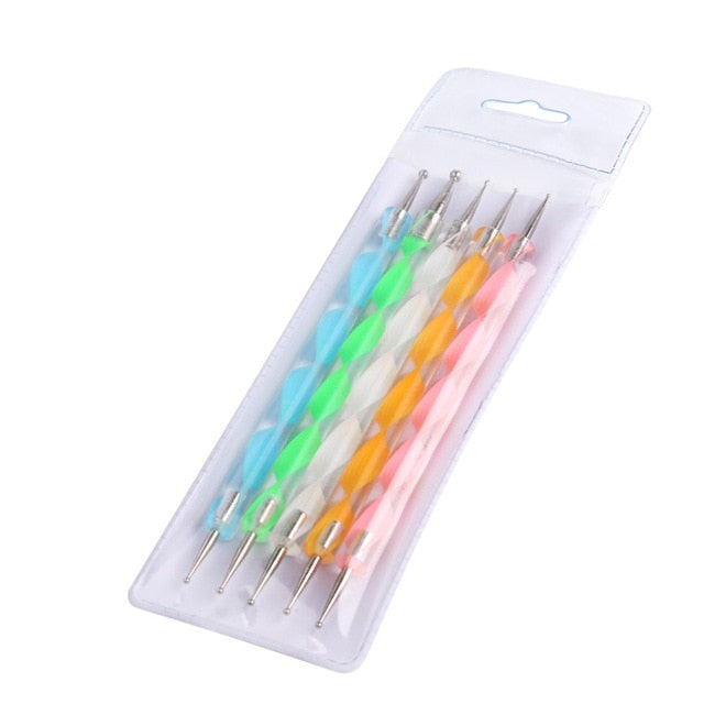 Nail Art Brush Set Manicure Tools Gradient Gel Nail Polish Builder Drawing Carving Ombre Brushes French Nail Design Painting Pen