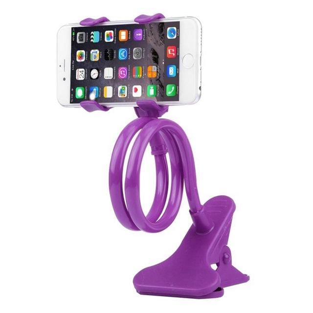 Mobile Lazy Bracket Two Clamp Flexible Phone Stand Holder for Cellphone Support