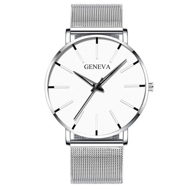 2020 Men's Watch Ultra-Thin Stainless Steel Men Business Watch Men Mesh Belt Quartz Wristwatch Male Clock Relogio Masculino