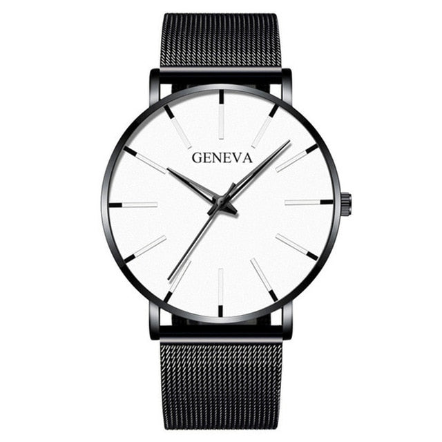 2020 Men's Watch Ultra-Thin Stainless Steel Men Business Watch Men Mesh Belt Quartz Wristwatch Male Clock Relogio Masculino