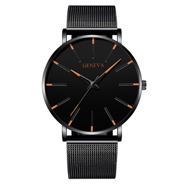 2020 Men's Watch Ultra-Thin Stainless Steel Men Business Watch Men Mesh Belt Quartz Wristwatch Male Clock Relogio Masculino