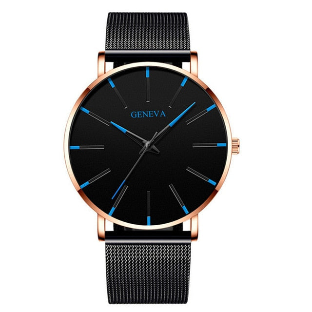 2020 Men's Watch Ultra-Thin Stainless Steel Men Business Watch Men Mesh Belt Quartz Wristwatch Male Clock Relogio Masculino