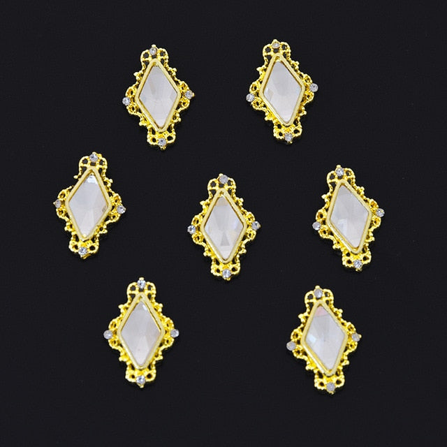 10psc/lot ab crystal glass 3D nail art ornaments 10-14mm rhinestone for nail art gem holographic effect charm DIY Nail Supplies