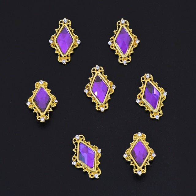 10psc/lot ab crystal glass 3D nail art ornaments 10-14mm rhinestone for nail art gem holographic effect charm DIY Nail Supplies