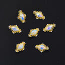 10psc/lot ab crystal glass 3D nail art ornaments 10-14mm rhinestone for nail art gem holographic effect charm DIY Nail Supplies