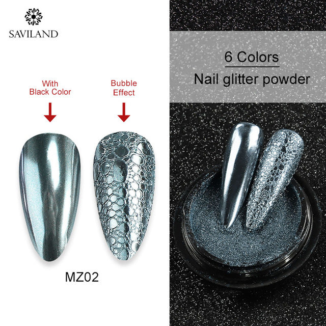 Nail Ideas 6 Colors Nail Art Glitter Gold Mirror Bubble Effect Powder