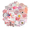 50PCS Cartoon Pink INS Style Vsco Girl Stickers For Laptop Moto Skateboard Luggage Refrigerator Notebook Laptop Toy Sticker F5
