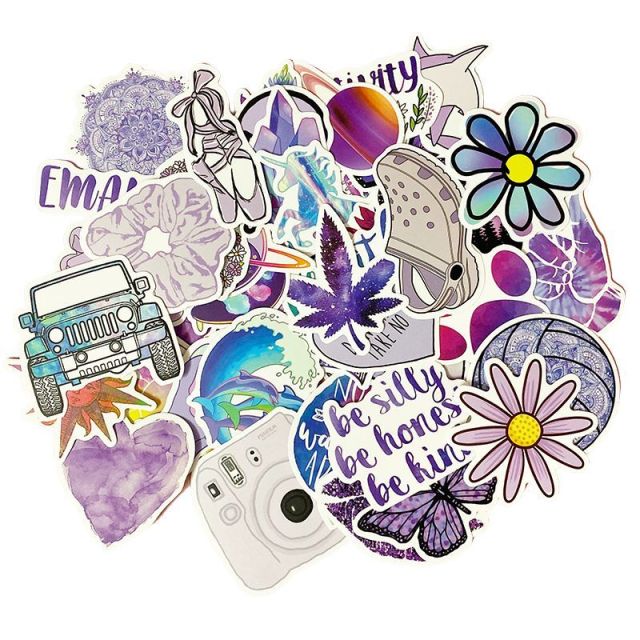 50PCS Cartoon Pink INS Style Vsco Girl Stickers For Laptop Moto Skateboard Luggage Refrigerator Notebook Laptop Toy Sticker F5