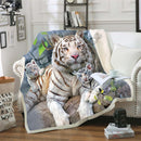 Tiger 3D Printing Plush Fleece Blanket Adult Fashion Quilts Home Office Washable Duvet Casual Kids Girls Sherpa Blanket animal03