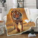 Tiger 3D Printing Plush Fleece Blanket Adult Fashion Quilts Home Office Washable Duvet Casual Kids Girls Sherpa Blanket animal03