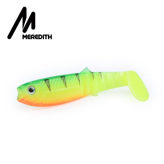 MEREDITH Cannibal 80mm 100mm 125mm  Artificial Soft Lures Baits Fishing Lure leurre shad silicone Bait T Tail Wobblers