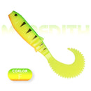 MEREDITH 70mm 90mm 110mm Cannibal Curved Tail Artificial Wobblers Fishing Lures Soft Baits Silicone Shad Worm Bass lure souple