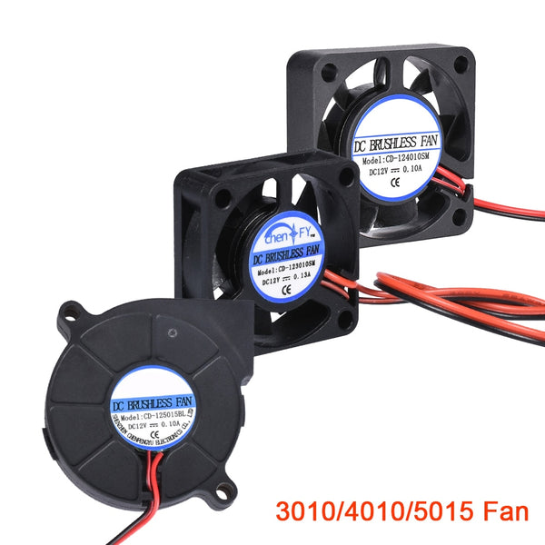 3D Printer Parts 3010 4010 5015 Cooling Fan 12V 24V 5V Blower Fan Turbo Brushless Fan For V5 V6 Hotend Bowden Extruder J-head