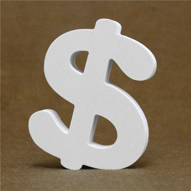 Diy Thick 12MM Wood Wooden Letters numbers White Alphabet Wedding Birthday Party Home Decorations Personalised Name Design