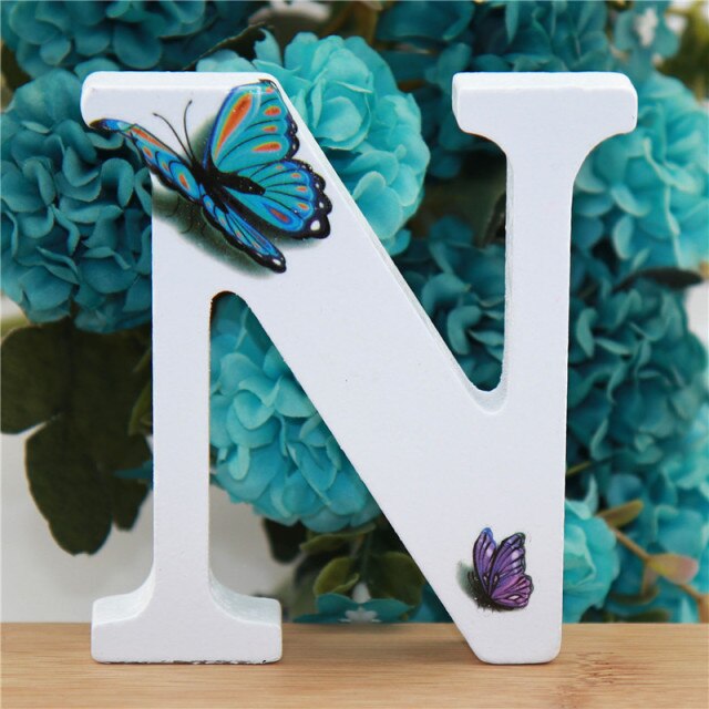1pc 10X10cm Hand Made Animals Shape Wedding Butterfly Wooden Letters Decorative Alphabet Word Letter Name Design Art Crafts DIY