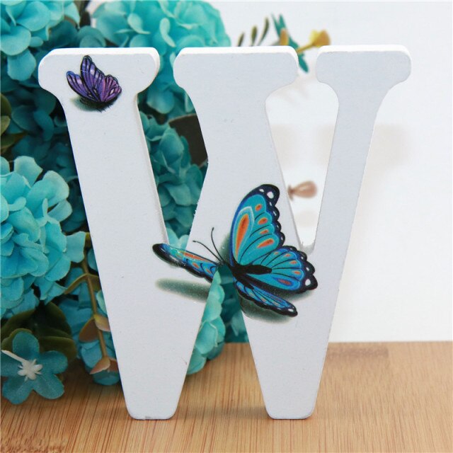 1pc 10X10cm Hand Made Animals Shape Wedding Butterfly Wooden Letters Decorative Alphabet Word Letter Name Design Art Crafts DIY