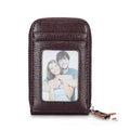 Men's Wallet Genuine Leather Credit Card Holder RFID Blocking Zipper Pocket Men bag