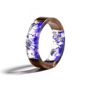 Wood Resin Ring Transparent Epoxy Resin Ring Fashion Handmade Dried Flower Wedding Jewelry Love Ring for Women 2019 New Design