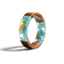 Wood Resin Ring Transparent Epoxy Resin Ring Fashion Handmade Dried Flower Wedding Jewelry Love Ring for Women 2019 New Design