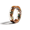 Wood Resin Ring Transparent Epoxy Resin Ring Fashion Handmade Dried Flower Wedding Jewelry Love Ring for Women 2019 New Design